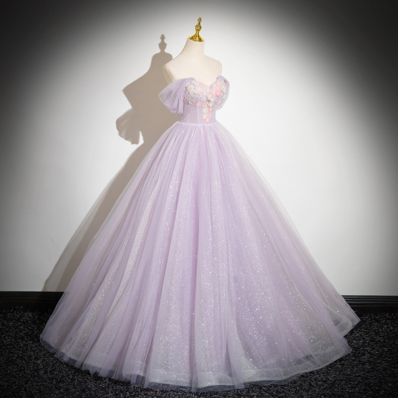 Rochie de seară cu un umăr, siluetă în linie A, talie înaltă, fără mâneci, poliester