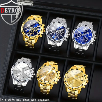 Set de 6 ceasuri quartz pentru bărbați - carcasă din aliaj, cadran analog, dată, zi, cronograf, timp mondial, curea din silicon