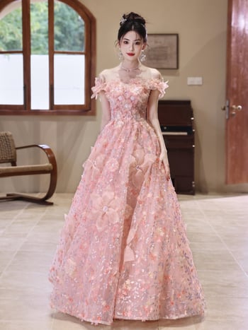 Rózsaszín estélyi ruha nőknek, magas derékkal, ujjatlan, hosszú szoknyával, poliészter anyag (30–50% tartalom)