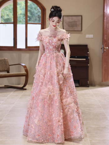 Rózsaszín estélyi ruha nőknek, magas derékkal, ujjatlan, hosszú szoknyával, poliészter anyag (30–50% tartalom)