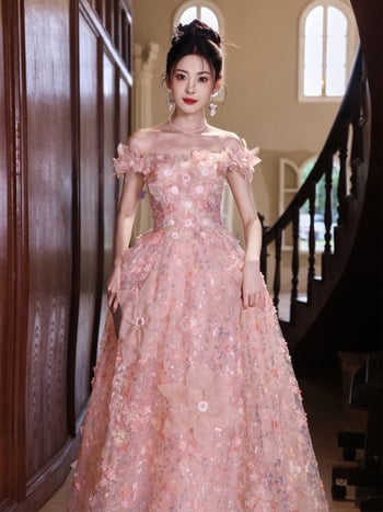 Rózsaszín estélyi ruha nőknek, magas derékkal, ujjatlan, hosszú szoknyával, poliészter anyag (30–50% tartalom)