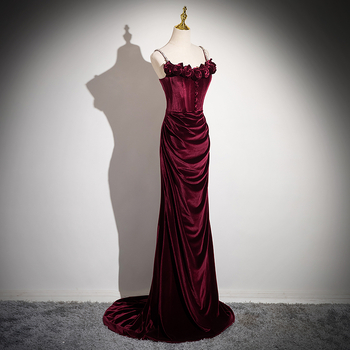 Haljina od Chenille, na jedno rame, A-kroj, duga haljina, 80–90% elastan