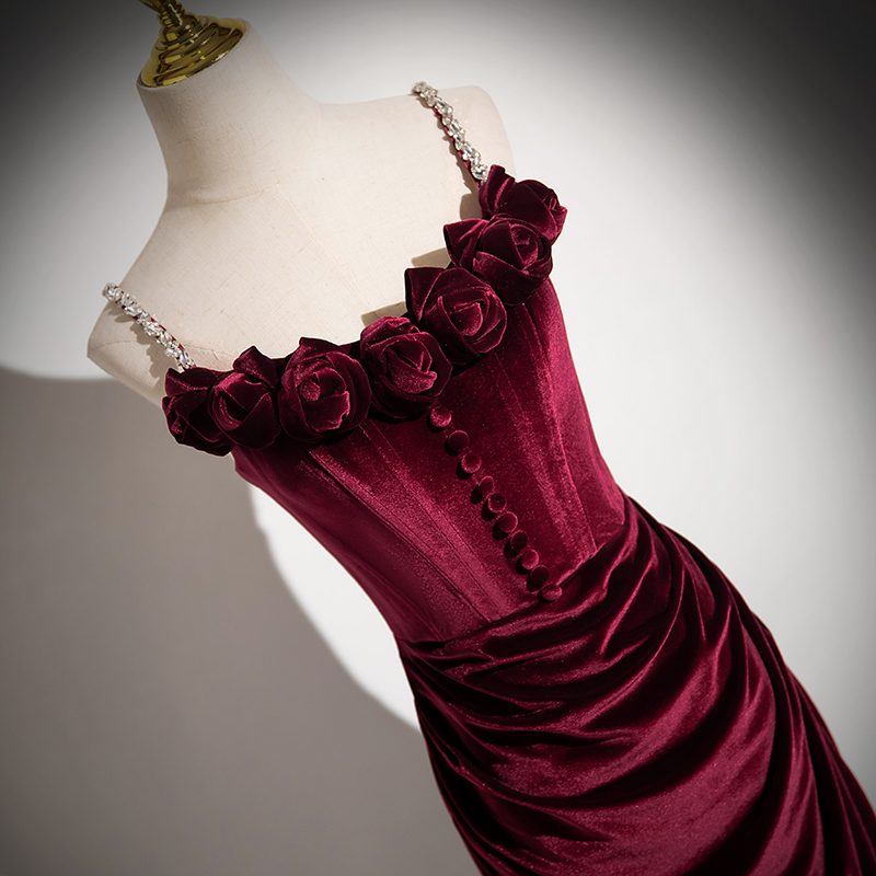 Haljina od Chenille, na jedno rame, A-kroj, duga haljina, 80–90% elastan