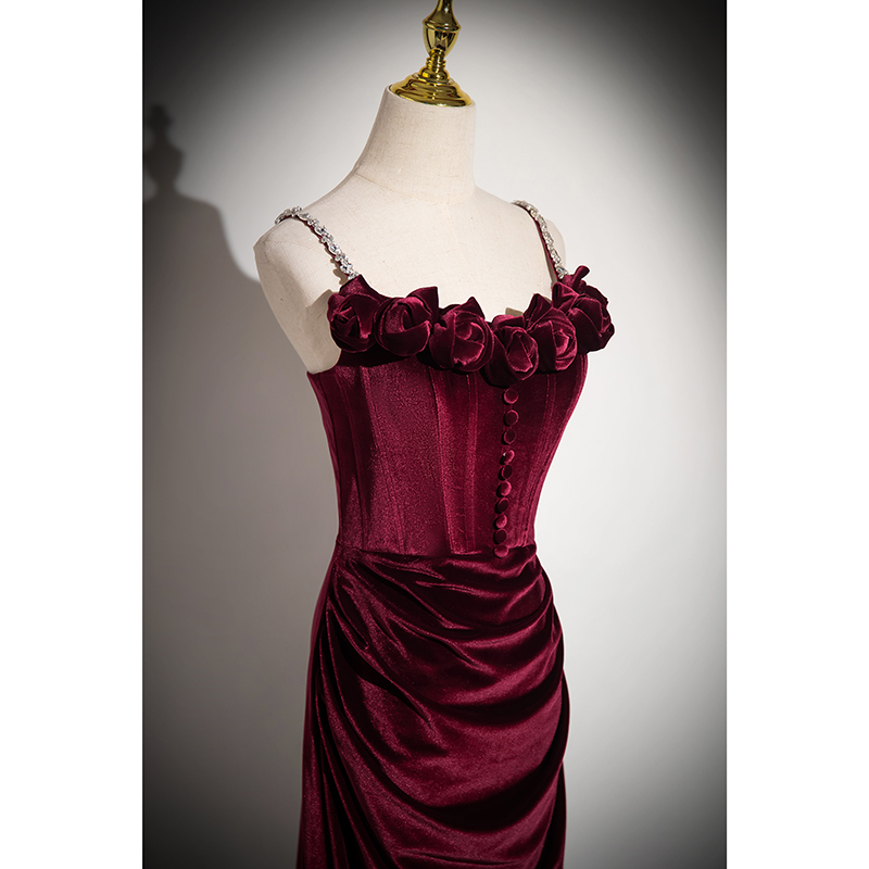 Haljina od Chenille, na jedno rame, A-kroj, duga haljina, 80–90% elastan