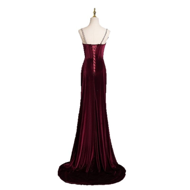 Haljina od Chenille, na jedno rame, A-kroj, duga haljina, 80–90% elastan