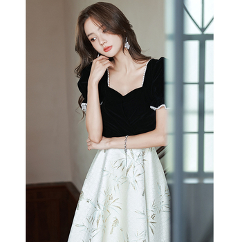 Večernja haljina s jednim ramenom, A-linija siluete, bez rukava, srednja duljina, tkanina Chenille sa Spandexom (Sadržaj Spandex <30%), proljeće 2025