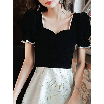 Večernja haljina s jednim ramenom, A-linija siluete, bez rukava, srednja duljina, tkanina Chenille sa Spandexom (Sadržaj Spandex <30%), proljeće 2025