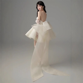 Večernja haljina s A-siluetom, bez rukava, duga, visok struk, tube top