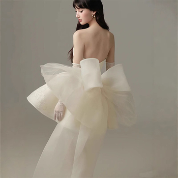 Večernja haljina s A-siluetom, bez rukava, duga, visok struk, tube top