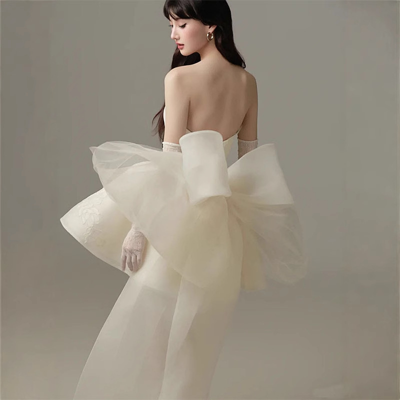 Večernja haljina s A-siluetom, bez rukava, duga, visok struk, tube top