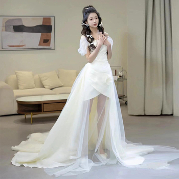 Rochie de mireasă cu un umăr, satin, siluetă coadă de pește, lungă, tren mic (Satin; One-shoulder; Fishtail silhouette; Long skirt; Small train) Stil Mori