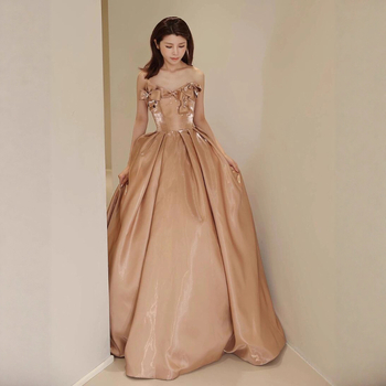 Satenska vjenčana haljina za zaruke, visokim strukom, bez rukava, duga večernja haljina