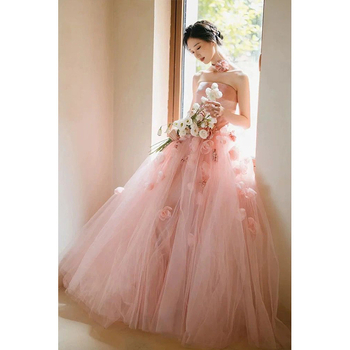 Rochie de mireasă cu top tubular, fără mâneci, talie înaltă, fustă lungă, poliester – Primăvara 2025