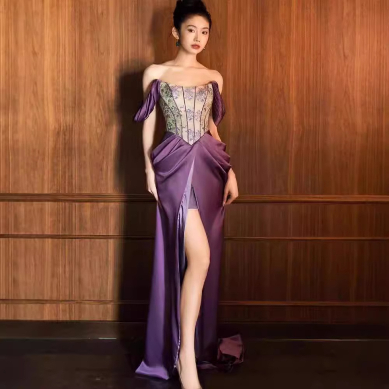 Vjenčana haljina s topom u stilu cijevi, bez rukava, visokim strukom, duga suknja, mala šlepica