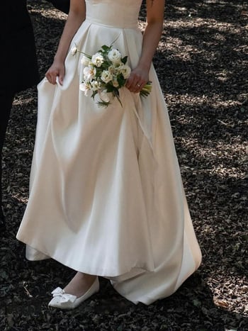 Vjenčana haljina s jednim ramenom, tutu suknja, poliester-spandex smjesa, bez rukava, duga suknja