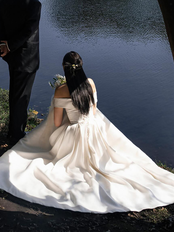 Vjenčana haljina s jednim ramenom, tutu suknja, poliester-spandex smjesa, bez rukava, duga suknja