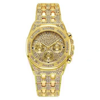 Ceas quartz pentru bărbați, cu cadran rotund, Carcasă din aliaj, Curea din aliaj, Mișcare: quartz, Model: 68