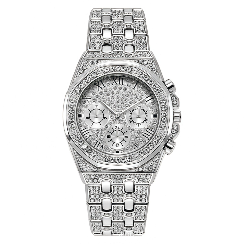 Ceas quartz pentru bărbați, cu cadran rotund, Carcasă din aliaj, Curea din aliaj, Mișcare: quartz, Model: 68