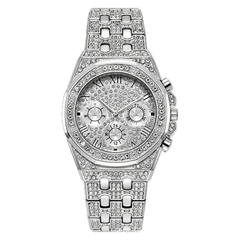 Ceas quartz pentru bărbați, cu cadran rotund, Carcasă din aliaj, Curea din aliaj, Mișcare: quartz, Model: 68