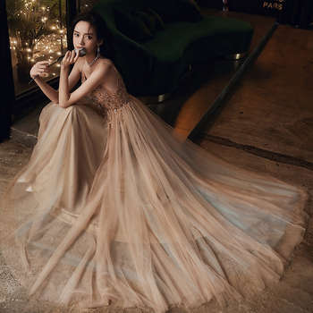 Ženske večernje haljine s A-linijom, visokim strukom, 3/4 rukavima, midi duljine suknja