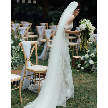 Rochie de mireasă fără bretele, cu mâneci lungi, siluetă sirenă cu coadă de pește, din plasă