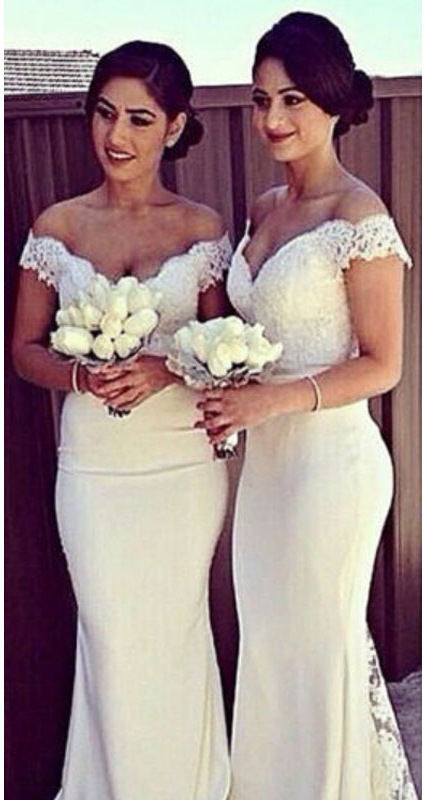 Družičarska večernja haljina s izrezom preko jednog ramena, 3/4 rukavi, dugačak šlep, poliester (poliester, izrez preko jednog ramena, 3/4 rukavi, dugačak šlep)