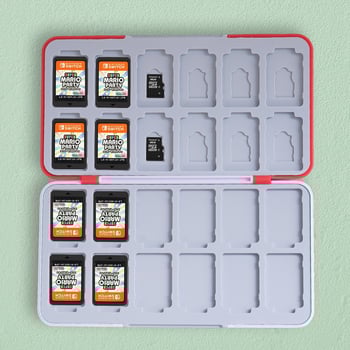 Nintendo Switch úložná škatuľka na herné karty – model AKSW, ABS materiál, kapacita 48 NDS / 24 TF