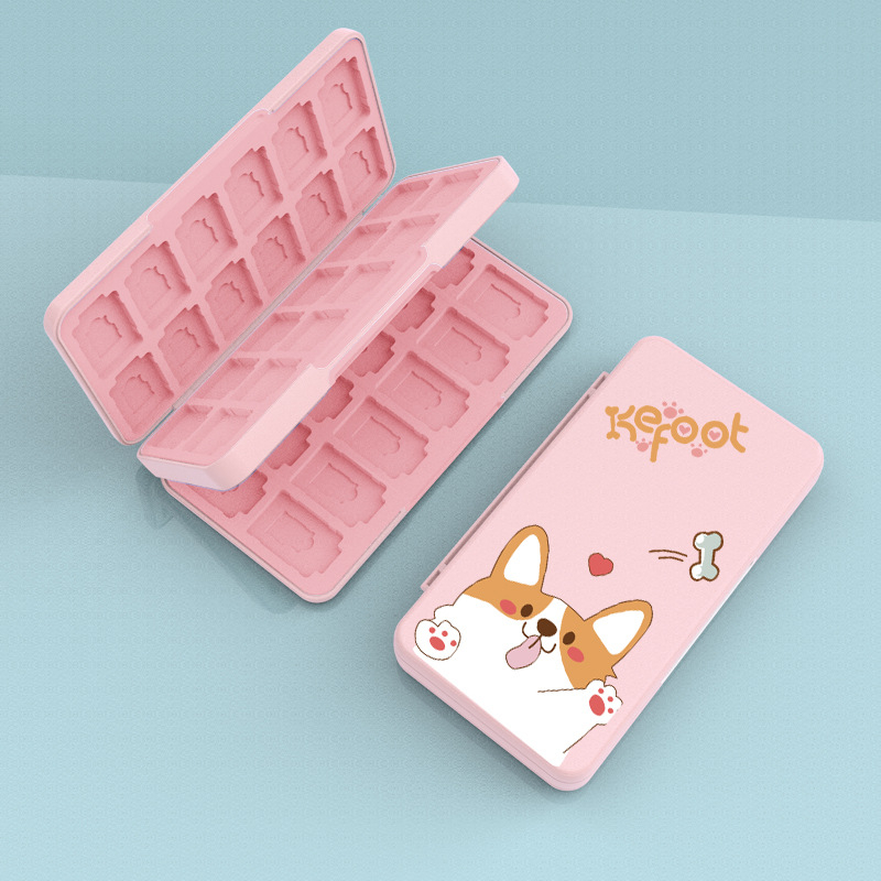 Nintendo Switch úložná škatuľka na herné karty – model AKSW, ABS materiál, kapacita 48 NDS / 24 TF