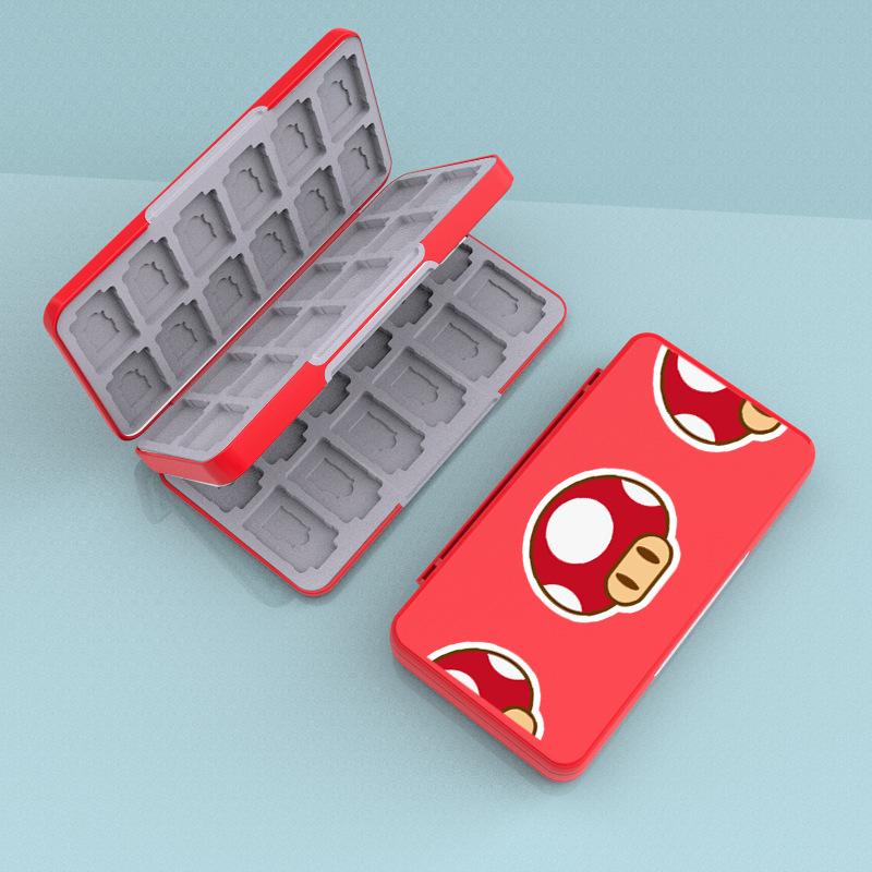 Nintendo Switch úložná škatuľka na herné karty – model AKSW, ABS materiál, kapacita 48 NDS / 24 TF