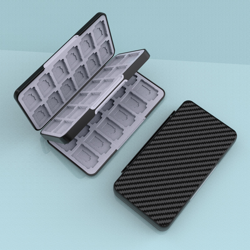 Nintendo Switch úložná škatuľka na herné karty – model AKSW, ABS materiál, kapacita 48 NDS / 24 TF