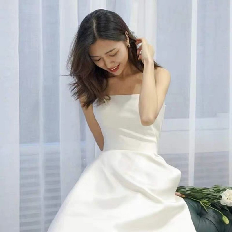 Koszorúslány ruha, ujjatlan, magas derék, hosszú szoknya, poliészter 90%, esküvőre, tengerparti és szabadtéri eseményekhez