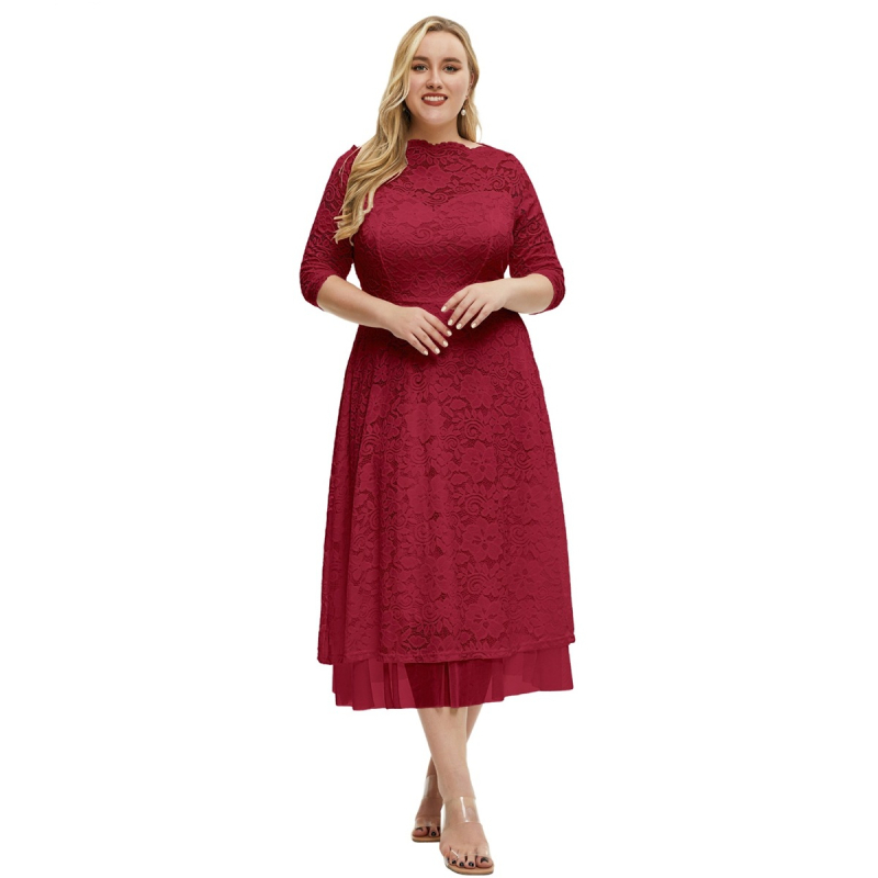 Pruutneitsi pitsiga õhtukleit, põhikangas nailonist pits, nailonisisus 90–95% + spandex <30%, pikk seelik, 3/4 varrukad, elegantne stiil