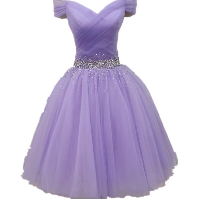 Rochie de domnișoară de onoare, umăr simplu, poliester, talie strânsă, mâneci scurte, rochie lungă de seară pentru petreceri