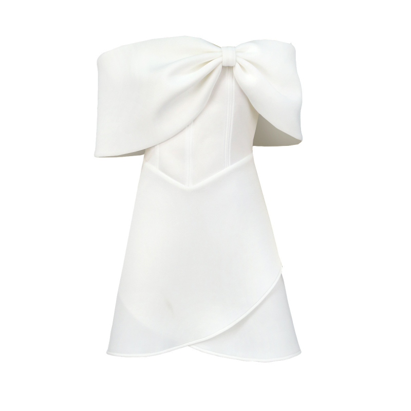 Rochie de seară cu un umăr, croială A-line, talie înaltă, poliester, mâneci off-shoulder