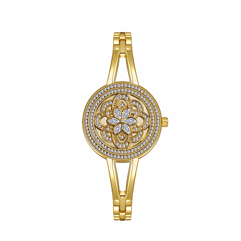 BS FA1618 Ceas de buzunar pentru femei cu capac rabatabil, mișcare Quartz (Singapore), cadran 28mm, rezistență la apă 30m, strasuri austriece