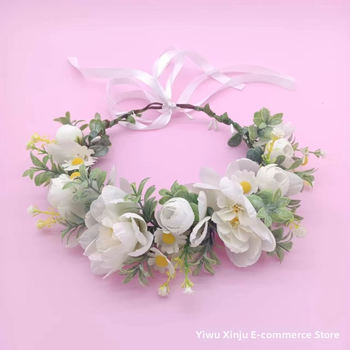 Hajpánt virágos mintával, szövet anyag, női stílus, virág dizájn, egyenként csomagolva