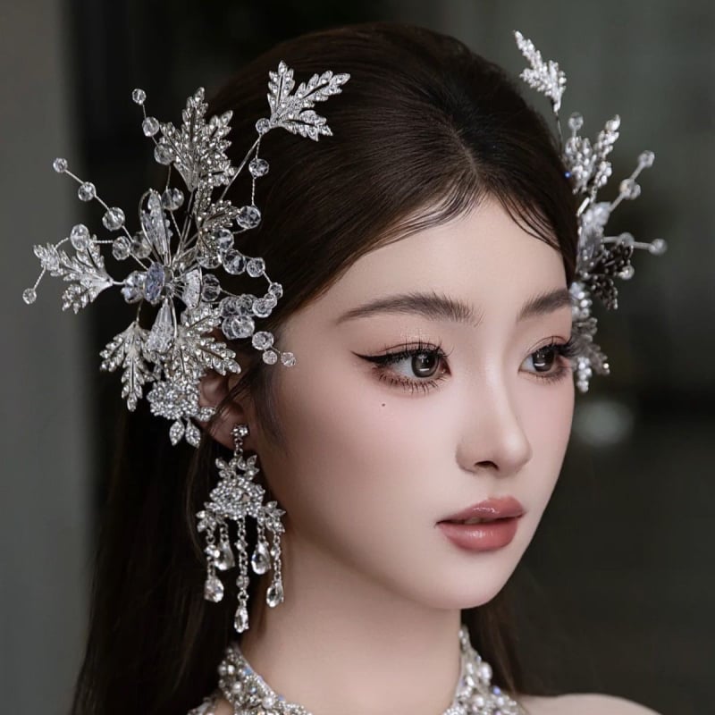 Menyasszonyi diadéma ötvözetből, hullámos forma, kézzel készített kötés, kristályos díszítés, divatos stílus