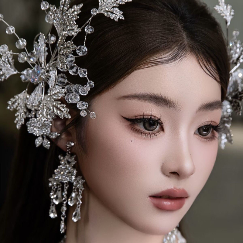 Menyasszonyi diadéma ötvözetből, hullámos forma, kézzel készített kötés, kristályos díszítés, divatos stílus