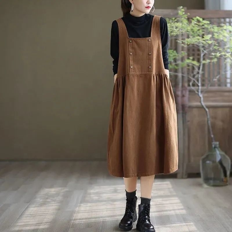 Rochie midi cu bretele, fără mâneci, talie înaltă, poliester, cusături collage