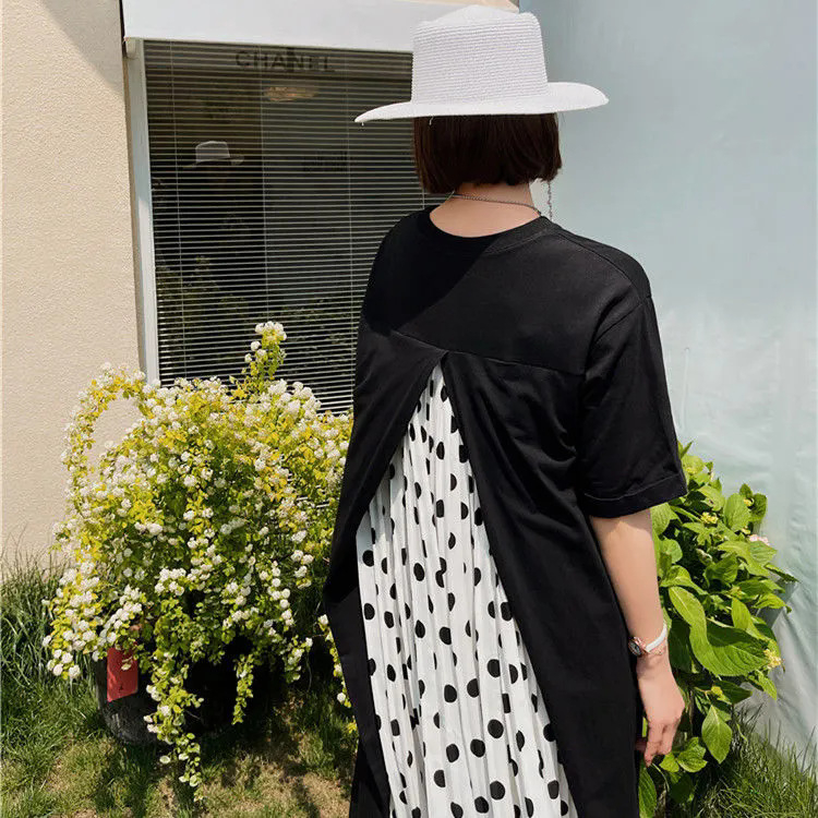 Rochie de maternitate lungă - croială A-line, mâneci scurte, fără nasturi, imprimeu digital anime, poliester 95%+