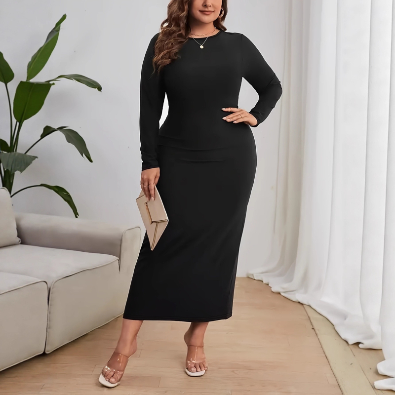 Ruha — rugalmas poliészter/spandex keverék, egyszínű, hosszú ujjú, álló gallér, hosszú szabás