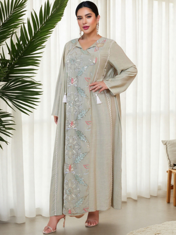 A-vonalú ruha hosszú ujjú, virágos mintával, poliészter anyag, őszi 2025