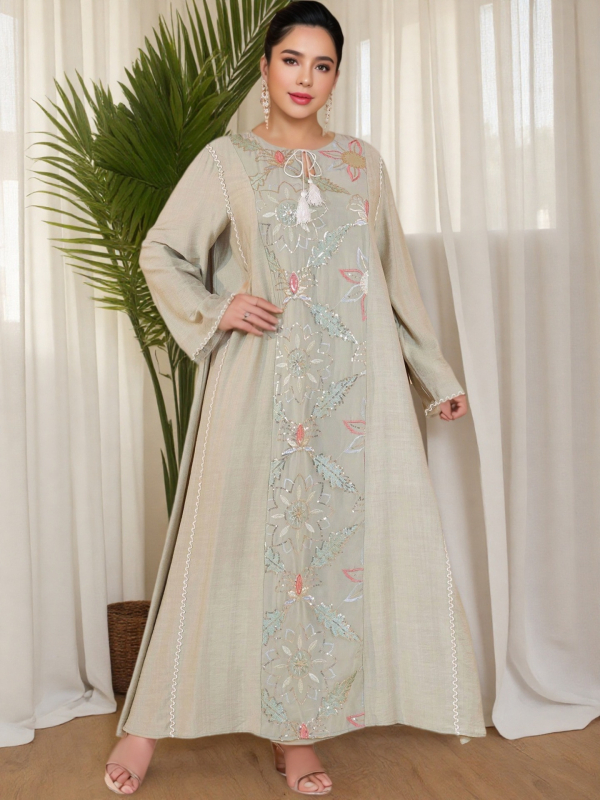 A-vonalú ruha hosszú ujjú, virágos mintával, poliészter anyag, őszi 2025