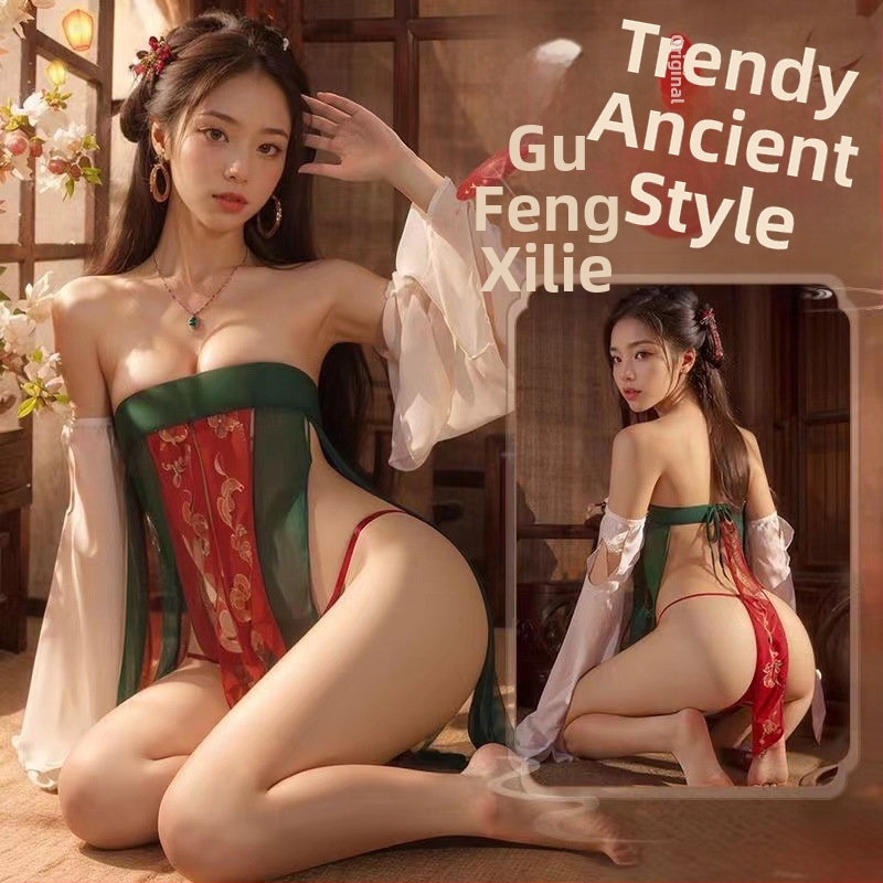 Čipkovaný Hanfu štýlový set s topom v tvare trubice a sukňou; tenká látka, 70-80% polyesteru obsah, letné vydanie 2024