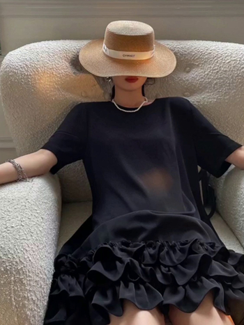 T-shirt haljina, Hepburn stil, okrugli izrez, A-linijski kroj, ljeto 2025