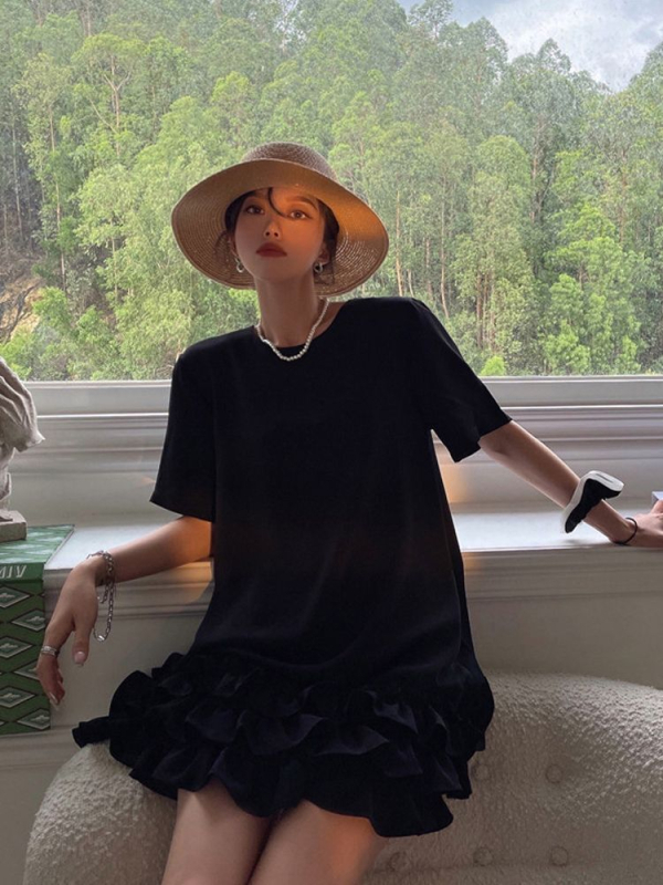 T-shirt haljina, Hepburn stil, okrugli izrez, A-linijski kroj, ljeto 2025