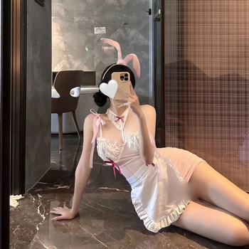 Triušio Mergaitės Kostiumas Vaidmeniui — Skaidrus Tinklinis Bodis, Poliesteris, 90–95% Poliesterio