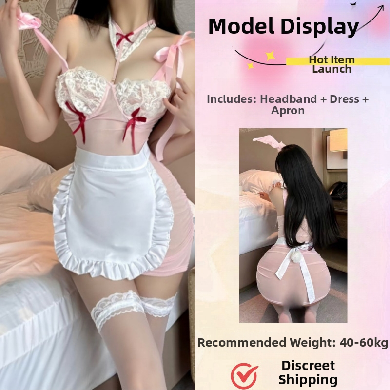 Triušio Mergaitės Kostiumas Vaidmeniui — Skaidrus Tinklinis Bodis, Poliesteris, 90–95% Poliesterio