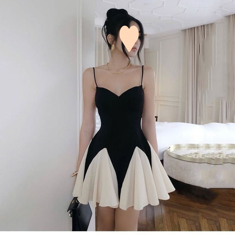 Haljina NORNS GIRL od modalnog materijala, apstraktan uzorak, stezanje struka, bez rukava, midi duljina