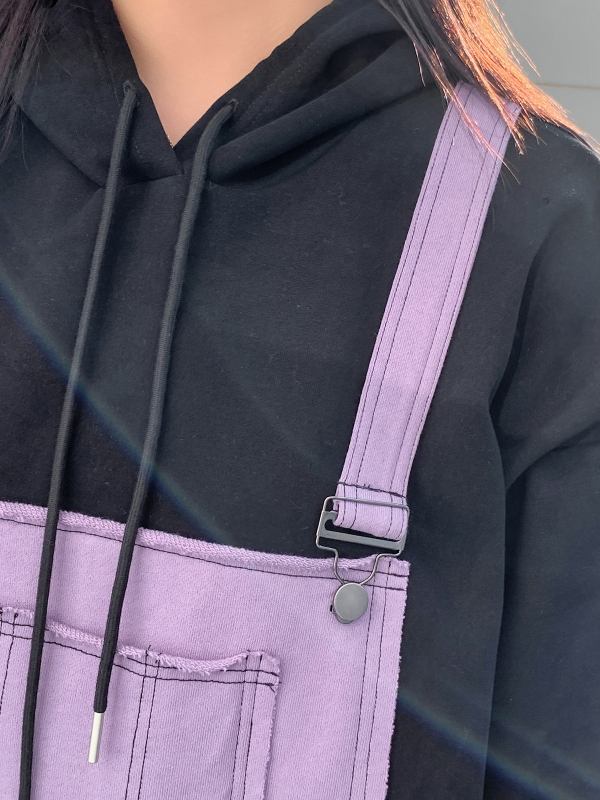 Haljina-suknja s kapuljom, raglan rukavi, srednja duljina, casual stil, japansko-korejski ležerni stil, tkanina pamuk-poliester s ultra-mekom površinom